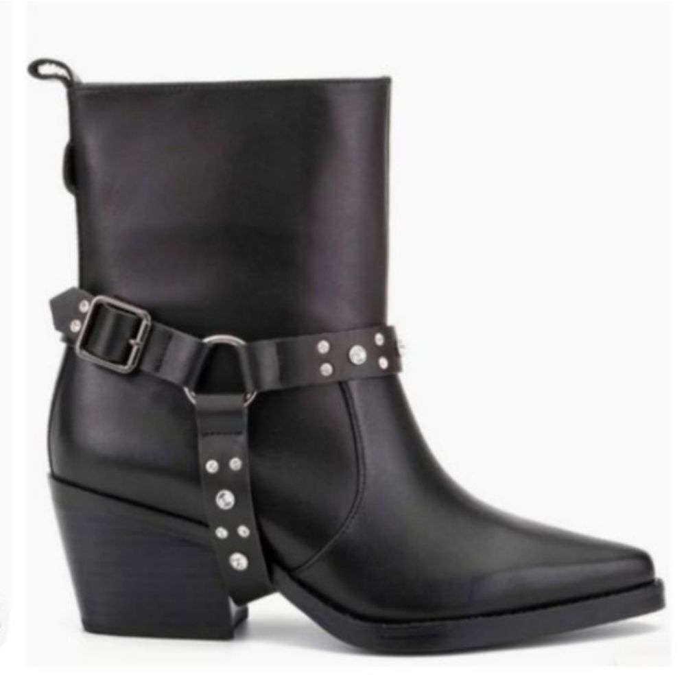 NWT Rebel Wilson 3-in-1 Leather Fringe Moto Ankle Boots 6W